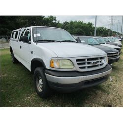 1999 FORD F150 EXTENDED CAB PICKUP, S/N 1FTRX18W1XNB86419, V8 GAS, A/T, CAMPER SHELL, ODOMETER READI