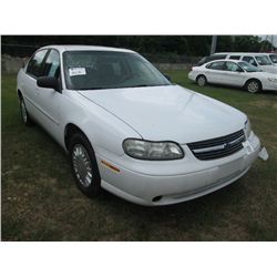 2002 CHEVROLET MALIBU, S/N 1G1ND52J82M589204, GAS, A/T, ODOMETER READING 110,952 MILES (CITY OWNED)