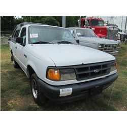 1993 FORD RANGER XL PICKUP, S/N 1FTCR10A6PTA86621, GAS ENG, A/T, COVERED BODY, ODOMETER READING 303,