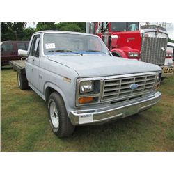 1984 FORD F150 S/A FLATBED, S/N 2FTDF15Y0ECB11927, GAS ENG, 4 SPD TRANS, 9' FLATBED, ODOMETER READIN