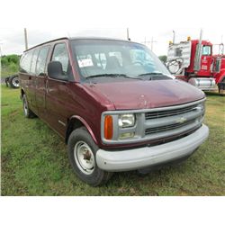 2002 CHEVROLET 3500 VAN, S/N 1GAHG39R521217096, GAS ENG, A/T, ODOMETER READING 145,669 MILES (CITY O