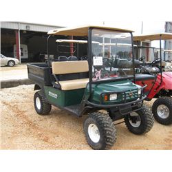 E-Z-GO WORKHORSE 1000LX GOLF CART, S/N 1452700, ELEC MOTOR W/CHARGER, WINDSHIELD, LIFT KIT, DUMP BED
