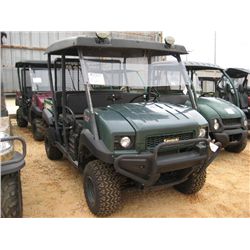 KAWASAKI 4010 4X4 CREWCAB MULE, S/N JK1AFCR169B502300, GAS ENGINE, A/T, WINDSHIELD, ODOMETER READING