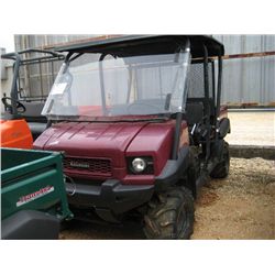 2009 KAWASAKI 4010 4X4 MULE, S/N JK1AFCR199B501142, METER READING 1,201 HRS
