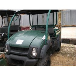2007 KAWASAKI 600 4X4 MULE, S/N JK1AFEB147B506137, GAS ENG, A/T, METER READING 1,338 HRS