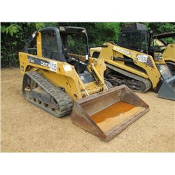JOHN DEERE CT322 SKID STEER LOADER, S/N 136432 (07 YR) TRACK TYPE, GP BUCKET, CANOPY, METER READING 