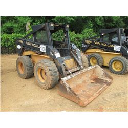 NEW HOLLAND LX985 SKID STEER LOADER, S/N 134818, GP BUCKET, CANOPY
