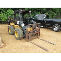 NEW HOLLAND LX865 TURBO SKID STEER LOADER, S/N 101962, FORKS, CANOPY