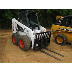 BOBCAT 853 SKID STEER LOADER, S/N 51218805, FORKS, CANOPY