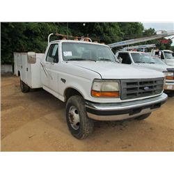 1997 FORD F SERIES S/A SERVICE TRUCK, S/N 1FDLF47F8VEB20423, FORD DIESEL ENG, 5 SPD TRANS, TOOL BODY