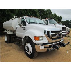 2006 FORD F750XL WATER TRUCK, S/N 3FRXF75EX6V344822, CUMMINS DIESEL, 7 SPD, A/B, VALEW 2,000 GAL WAT