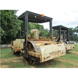 INGERSOLL-RAND DD130 TANDEM ROLLER, S/N 151313, 84" SMOOTH DRUM, CANOPY, METER READING 7,625 HRS