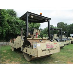INGERSOLL-RAND DD110 TANDEM ROLLER, S/N 5216, 78" SMOOTH DRUM, CANOPY, METER READING 7,030 HRS