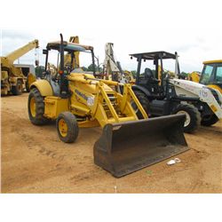 KOMATSU WB140 LOADER BACKHOE, S/N 19343, GP BUCKET, CANOPY, METER READING 1,926 HRS