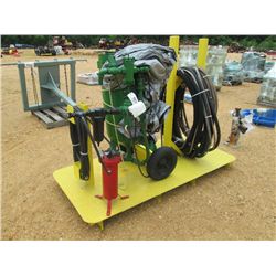 SAND BLASTING TANK W/HOSES, MTD ON STEEL SKID