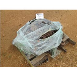 1 LOT MISC CHOKER SLIP SLINGS, 9' 4 WAY CHAIN, (13) 3/4", 5/8" & 7/8" CHOKER, 3/4" 2-WAY CABLE LIFT