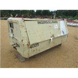 INGERSOLL RAND 185 AIR COMPRESSOR, S/N 126299U81957, JOHN DEERE DIESEL, MTD ON SKID, METER READING 1