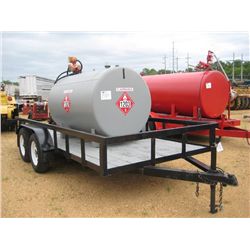 FUEL TANK W/12V PUMP & HOSES W/TRAILER WORLD 6' X 14' T/A TAG TRAILER, ELECTRIC BRAKES, 205/75D15 TI