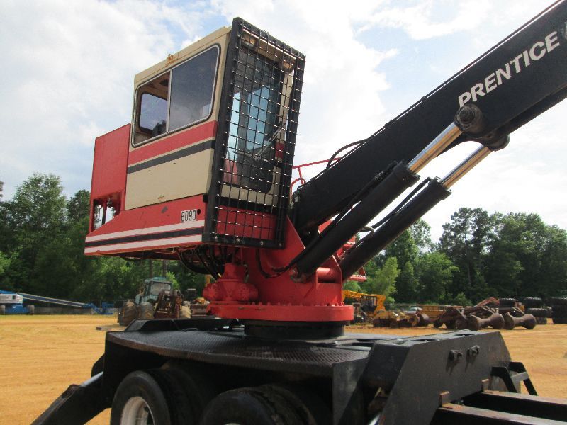 PRENTICE 210C LOG LOADER, S/N 25415, ECAB, MTD ON 1991 PITTS T/A TRAILER