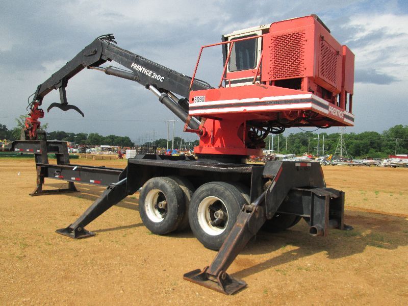 PRENTICE 210C LOG LOADER, S/N 25415, ECAB, MTD ON 1991 PITTS T/A TRAILER