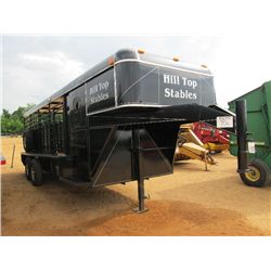 1993 CIRCLE W T/A GOOSNECK STOCK TRAILER, S/N 1C9TB220XP1145252, 20', 7.50-16LT TIRES, TACK STORAGE 