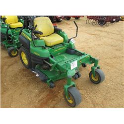 JOHN DEERE ZTRAK PRO ZERO TURN LAWN MOWER, S/N TC820AG010064, METER READING 1,022 HRS