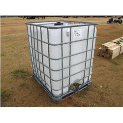 PLASTIC STORAGE TANK W/METAL FRAME