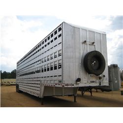 BARRETT 48' ALUMINUM LIVE STOCK TRAILER, S/N 1B9L48208K1014259, DOUBLE DECK, 11R24.5 TIRES