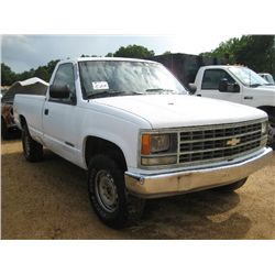 1992 CHEVROLET 2500 4X4 PICK UP, S/N 1GCFK24K6NZ196394, V-8, AUTO (DOES NOT RUN)