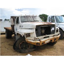 1987 FORD F700 S/A FLATBED DUMP, S/N 1FDNT74P8HVA49955, DIESEL, NINE SPEED (DOES NOT RUN)