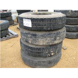 1 LOT (4) 11R22.5 TIRES & RIMS