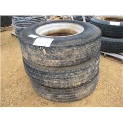 1 LOT (3) 11R22.5 TIRES & RIMS