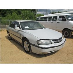 2003 CHEVROLET IMPALA, S/N 2G1WF52E639223757, GAS ENGINE, A/T