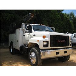 1991 GMC TOPKICK S/A MECHANICS TRUCK, S/N 1GDM7H1J8MJ507078, CAT DIESEL ENG, 5 -2 SPD TRANS, TOOL BO
