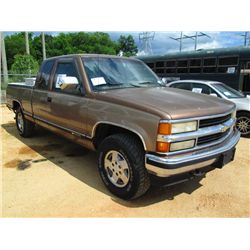 1994 CHEVROLET 4 X 4 EXTEND CAB PICK UP, S/N 2GCEK19K5R1230001, 5.7 LT V-8, A/T, A/C, ODOMETER READI