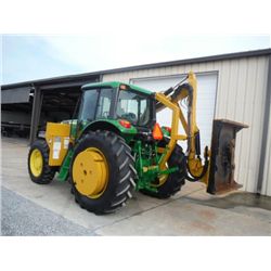 JOHN DEERE 7130 4X4 FARM TRACTOR W/SIDE BOOM MOWER, S/N L07130H550132 (08 YR) 97 HP, TIGER 4' SIDE B