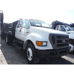 2009 FORD F750XL CREW CAB S/A FLATBED DUMP, S/N 3FRNW75D09V180015 , 6.7L CUMMINS DIESEL , A/T, 21K R