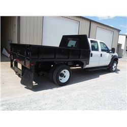 2009 FORD F450XL CREW CAB FLATBED, S/N 1FDAW46RX9EA51548 , 6.4L POWERSTROKE DIESEL, A/T, 9' FLATBED 