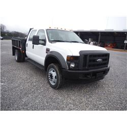 2008 FORD F550XL CREW CAB FLATBED, S/N 1FDAW56R38ED74831 , 6.4L POWERSTROKE DIESEL, A/T, 9' FLATBED 
