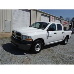 2011 DODGE RAM 1500 CREW CAB 4X4 PICKUP TRUCK, S/N 1D7RVICP2BS654406 , V8 GAS, A/T, ODOMETER READING