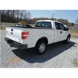 2011 FORD F150XL EXTENDED CAB PICKUP TRUCK, S/N 1FTEX1CM7BFB46885, V6 GAS, A/T, ODOMETER READING 50,