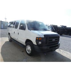 2011 FORD E350XL ECONOLINE 12 PASSENGER VAN, S/N 1FBNE3BL4BDA60878, V8 GAS, A/T, ODOMETER READING 65