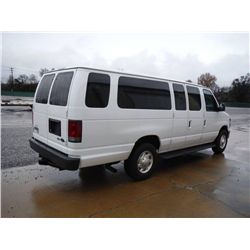2011 FORD E350XL ECONOLINE 15 PASSENGER VAN, S/N 1FBSS3BL9BDA67160, V8 GAS, A/T, ODOMETER READING 69