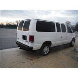 2011 FORD E350XL ECONOLINE 12 PASSENGER VAN, S/N 1FBNE3BL2BDA60880, V8 GAS, A/T, ODOMETER READING 75