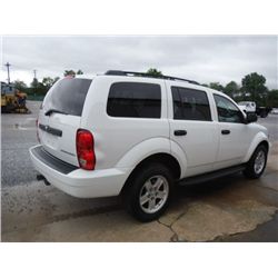 2009 DODGE DURANGO, S/N 1D8HD38P99F711329, V8 GAS, A/T, ODOMETER READING 72,234 MI