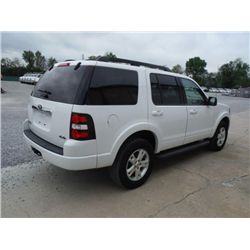2010 FORD EXPLORER XLT 4X4, S/N 1FMEU7D89AUA71819, V8 GAS, A/T, ODOMETER READING 76,023 MI