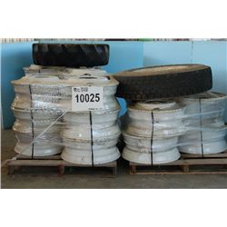 MISC RIMS & TIRES: 12.4/24 TRACTOR TIRE (1 EA), 11R/22.5 (1 EA)