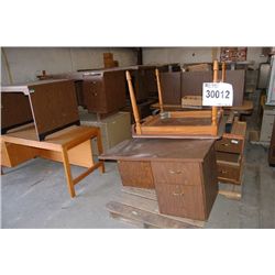 MISC OFFICE FURNITURE, DESKS, CABINETS