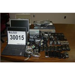 MISC LAPTOPS, CAMERAS, CELLPHONES, NETWORK HUB