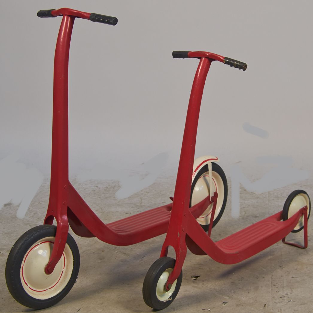 Lot of 2 Vintage DieCast, Metal Toy Scooters